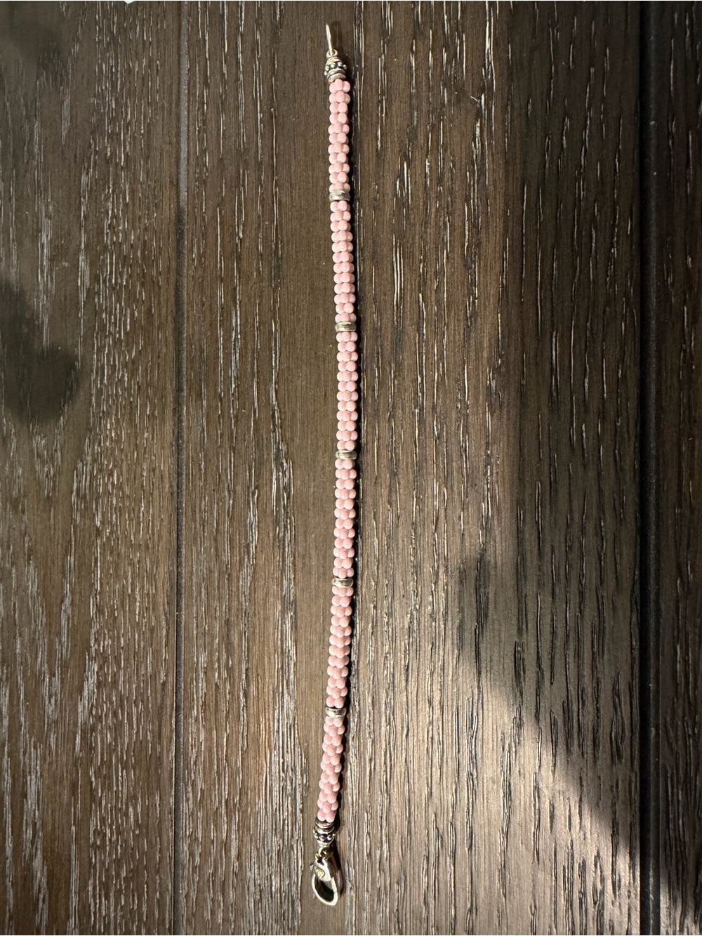 Pink Five Silver Station Ceramic Bracelet - Pink Caviar - Picture 5 of 5